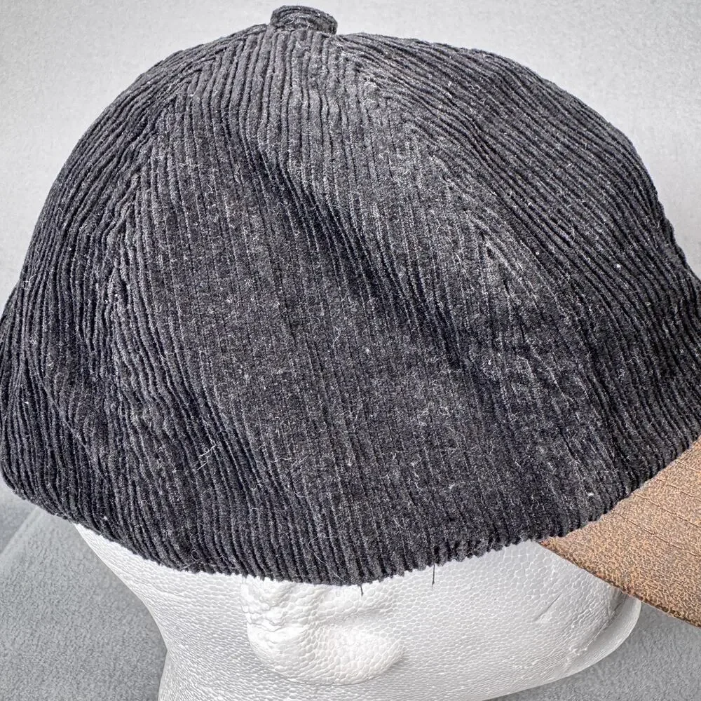 Stetson Hat Cap Strap Back One Size Mens Black Brown Corduroy Distressed Bill‎